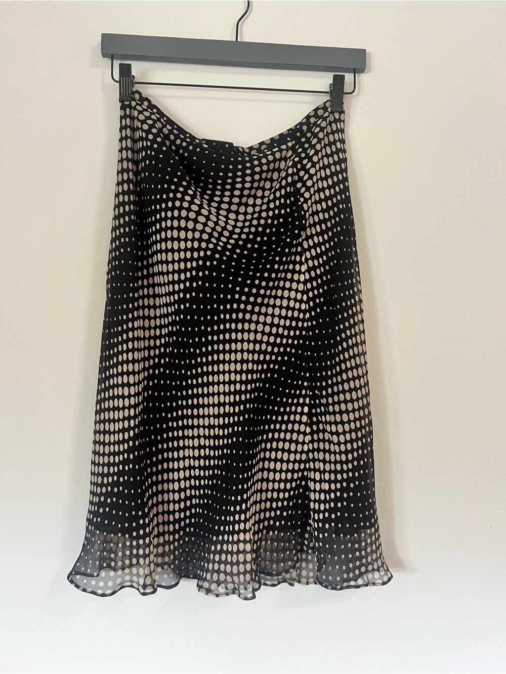 Rafaella Black and Cream Polka Dot Midi Skirt